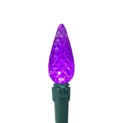 Northlight 70ct. LED Faceted C6 Christmas String Lights Purple 24 Northlight 70ct. LED Faceted C6 Christmas String Lights Purple -Holiday Glow D254082S 14