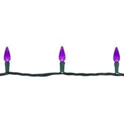 Northlight 70ct. LED Faceted C6 Christmas String Lights Purple 25 Northlight 70ct. LED Faceted C6 Christmas String Lights Purple -Holiday Glow D254082S 15