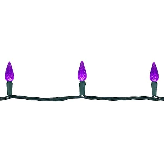 Northlight 70ct. LED Faceted C6 Christmas String Lights Purple 14 Northlight 70ct. LED Faceted C6 Christmas String Lights Purple - Image 12
