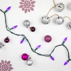 Northlight 70ct. LED Faceted C6 Christmas String Lights Purple 18 Northlight 70ct. LED Faceted C6 Christmas String Lights Purple -Holiday Glow D254082S 3