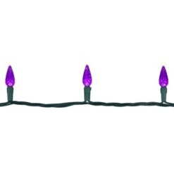 Northlight 70ct. LED Faceted C6 Christmas String Lights Purple 20 Northlight 70ct. LED Faceted C6 Christmas String Lights Purple -Holiday Glow D254082S 5