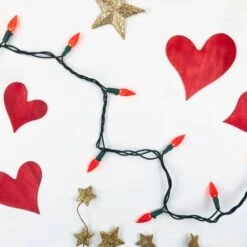 Northlight 70ct. LED Faceted C6 Christmas String Lights Red -Holiday Glow D254083S 14