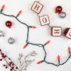 Northlight 70ct. LED Faceted C6 Christmas String Lights Red -Holiday Glow D254083S 3