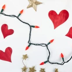 Northlight 70ct. LED Faceted C6 Christmas String Lights Red -Holiday Glow D254083S 4