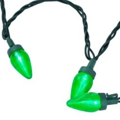 Northlight 25ct. LED C7 Christmas String Lights Green 20 Northlight 25ct. LED C7 Christmas String Lights Green -Holiday Glow D254085S 15