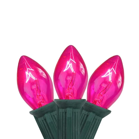 Northlight 25ct. C7 Christmas String Lights With Green Wire Pink 7 Northlight 25ct. C7 Christmas String Lights With Green Wire Pink - Image 5