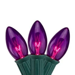 Northlight 25ct. C9 Christmas String Lights With Green Wire Purple 8 Northlight 25ct. C9 Christmas String Lights With Green Wire Purple -Holiday Glow D254100S 1 1