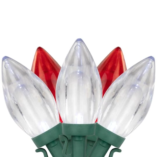Northlight 25ct. C9 Christmas String Lights With Green Wire Red/Pure White 3 Northlight 25ct. C9 Christmas String Lights With Green Wire Red/Pure White