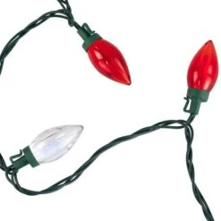 Northlight 25ct. C9 Christmas String Lights With Green Wire Red/Pure White 29 Northlight 25ct. C9 Christmas String Lights With Green Wire Red/Pure White -Holiday Glow D254102S 16