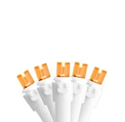 Northlight 50ct. LED Wide Angle Christmas String Lights With White Wire Orange 12 Northlight 50ct. LED Wide Angle Christmas String Lights With White Wire Orange -Holiday Glow D254112S 1 1