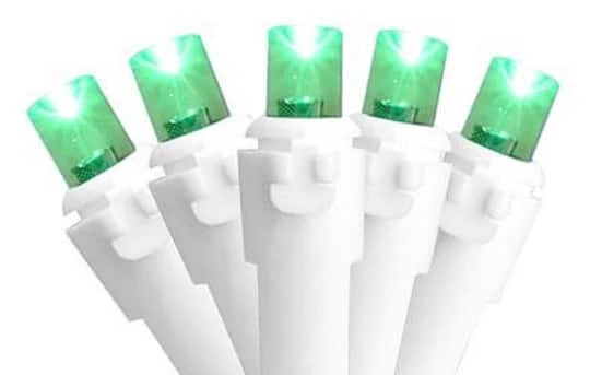 Northlight 50ct. LED Wide Angle Christmas String Lights With White Wire Green 3 Northlight 50ct. LED Wide Angle Christmas String Lights With White Wire Green