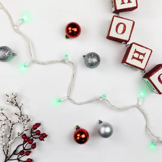 Northlight 50ct. LED Wide Angle Christmas String Lights With White Wire Green 9 Northlight 50ct. LED Wide Angle Christmas String Lights With White Wire Green - Image 7