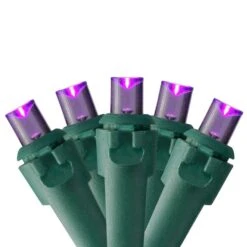 Northlight 50ct. LED Wide Angle Christmas String Lights With Green Wire Purple -Holiday Glow D254114S 1 1