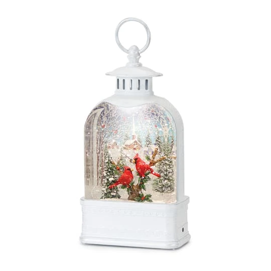 Melrose 10.5" LED Cardinals Snow Globe Lantern 4 Melrose 10.5" LED Cardinals Snow Globe Lantern - Image 2