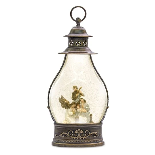 Melrose 15.5" LED Holy Family Snow Globe Lantern 4 Melrose 15.5" LED Holy Family Snow Globe Lantern - Image 2