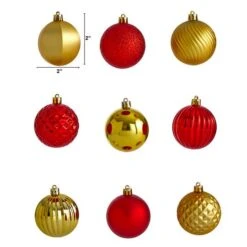 101ct. 2" Red & Gold Shatterproof Ball Ornaments 10 101ct. 2" Red & Gold Shatterproof Ball Ornaments -Holiday Glow D322174S 2
