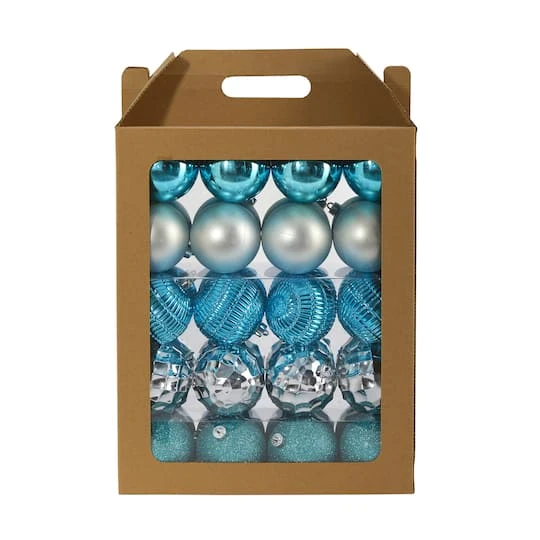 40ct. 3" Blue & Silver Shatterproof Ball Ornaments 4 40ct. 3" Blue & Silver Shatterproof Ball Ornaments - Image 2