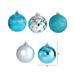 40ct. 3" Blue & Silver Shatterproof Ball Ornaments 10 40ct. 3" Blue & Silver Shatterproof Ball Ornaments -Holiday Glow D322176S 2