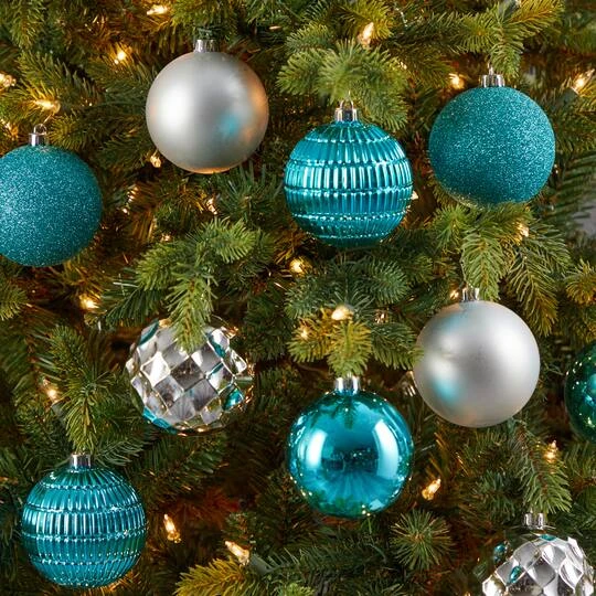40ct. 3" Blue & Silver Shatterproof Ball Ornaments 8 40ct. 3" Blue & Silver Shatterproof Ball Ornaments - Image 6