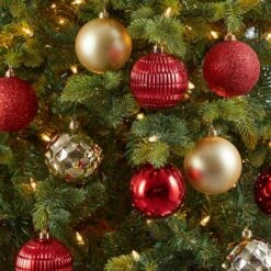 40ct. 3" Red & Gold Shatterproof Ball Ornaments -Holiday Glow D322177S 5