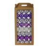 64ct. 3" Purple & Silver Shatterproof Ball Ornaments 2 64ct. 3" Purple & Silver Shatterproof Ball Ornaments -Holiday Glow D322179S 1