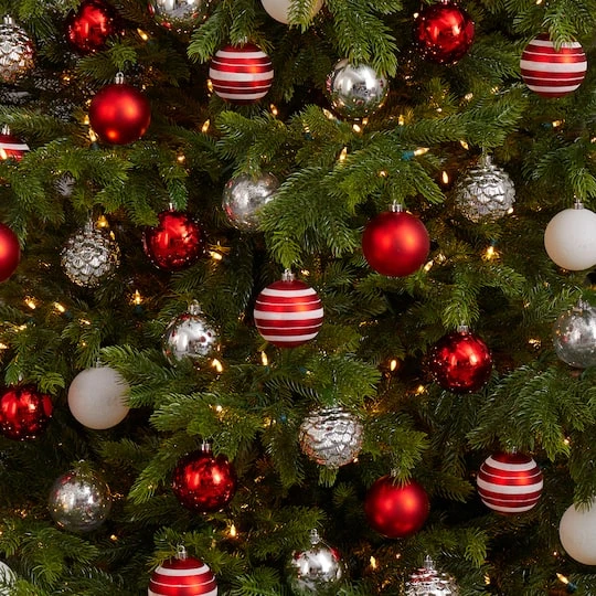 64ct. 3" Red & Silver Shatterproof Ball Ornaments 7 64ct. 3" Red & Silver Shatterproof Ball Ornaments - Image 5