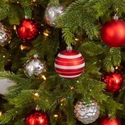 64ct. 3" Red & Silver Shatterproof Ball Ornaments 13 64ct. 3" Red & Silver Shatterproof Ball Ornaments -Holiday Glow D322181S 5