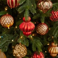 12ct. 4" Red & Gold Shatterproof Luxe Ornament Set -Holiday Glow D322186S 5