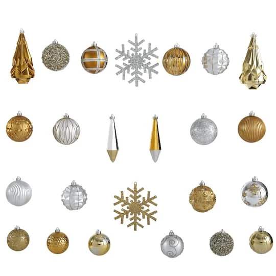 52ct. 6" Gold & Silver Shatterproof Ornament Set 6 52ct. 6" Gold & Silver Shatterproof Ornament Set - Image 4