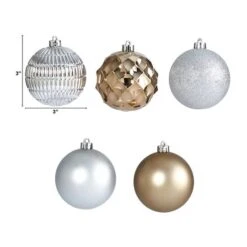 40ct. 3" Gold & Silver Shatterproof Ball Ornaments -Holiday Glow D322193S 2