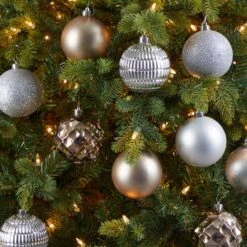 40ct. 3" Gold & Silver Shatterproof Ball Ornaments -Holiday Glow D322193S 5