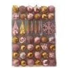 52ct. 6" Pink & Gold Shatterproof Ornament Set -Holiday Glow D322194S 1
