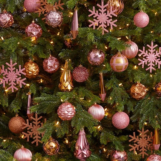 52ct. 6" Pink & Gold Shatterproof Ornament Set 8 52ct. 6" Pink & Gold Shatterproof Ornament Set - Image 6