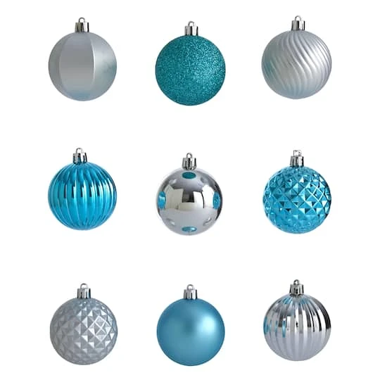 101ct. 2" Blue & Silver Shatterproof Ball Ornaments 6 101ct. 2" Blue & Silver Shatterproof Ball Ornaments - Image 4