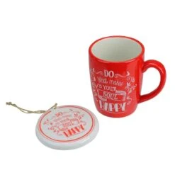 Northlight Red & White Soul Happy Mug & Ornament Gift Set -Holiday Glow D362196S 3