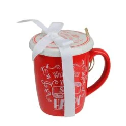 Northlight Red & White Soul Happy Mug & Ornament Gift Set -Holiday Glow D362196S 4