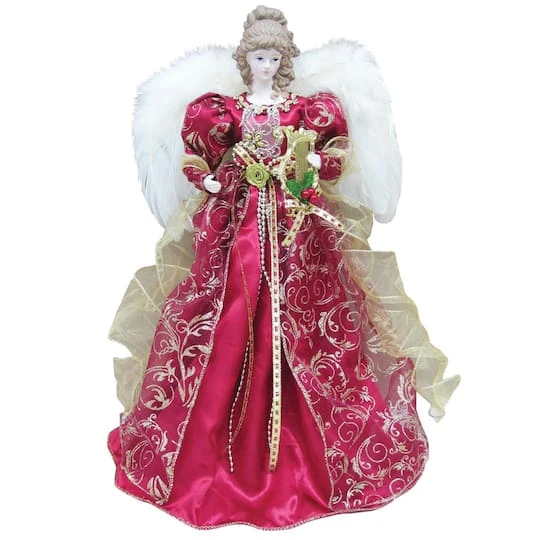 Santa's Workshop 16" Red Christmas Angel Tree Topper 3 Santa's Workshop 16" Red Christmas Angel Tree Topper