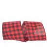 Reliant 4" X 10yd. Red Buffalo Plaid Wired Ribbon -Holiday Glow D376718S 1