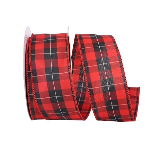 Reliant 2.5" X 50yd. Mountain Buffalo Check Wired Value Ribbon 4 Reliant 2.5" X 50yd. Mountain Buffalo Check Wired Value Ribbon - Image 2