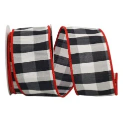 Reliant 2.5" X 10yd. Red Edged Grand Gingham Wired Ribbon