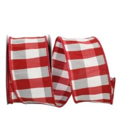 Reliant 2.5" X 10yd. Aspen Check Wired Ribbon