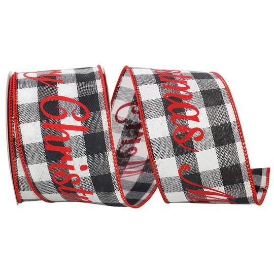 Reliant 2.5" X 10yd. Merry Christmas Plaid Wired Ribbon, 10yd. 3 Reliant 2.5" X 10yd. Merry Christmas Plaid Wired Ribbon, 10yd.