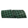 Reliant 4" X 10yd. Green & Black Buffalo Check Wired Ribbon 1 Reliant 4" X 10yd. Green & Black Buffalo Check Wired Ribbon -Holiday Glow D376771S 1