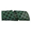 Reliant 4" X 10yd. Green & Black Diagonal Buffalo Check Wired Ribbon