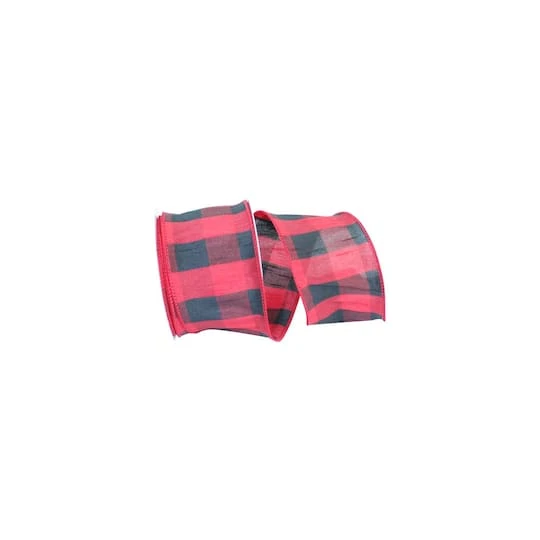 Reliant 2.5" X 20yd. Dupioni Buffalo Plaid Wired Ribbon 3 Reliant 2.5" X 20yd. Dupioni Buffalo Plaid Wired Ribbon