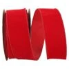 JAM Paper 2.5" X 25yd. Velvet Wired Heavy Commercial Ribbon Hot Red -Holiday Glow D376814S 1