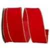 JAM Paper 2.5" X 25yd. Velvet Wired Heavy Commercial Ribbon Red And Gold