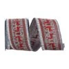 Reliant 2.5" X 10yd. Gray Deer Glitter Scene Wired Ribbon -Holiday Glow D376846S 1