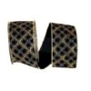 JAM Paper 2.5" X 10yd. Christmas Diamonds Velvet Glitter Lattice Wired Ribbon -Holiday Glow D376918S 1