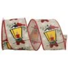 JAM Paper 2.5" X 10yd. Cardinal & Lamp Linen Wired Ribbon 1 JAM Paper 2.5" X 10yd. Cardinal & Lamp Linen Wired Ribbon -Holiday Glow D376960S 1